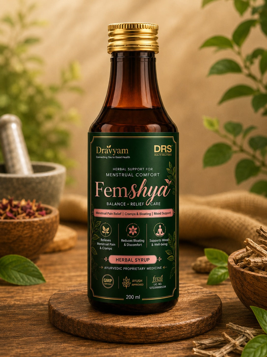 Femshya Herbal Syrup | Ayurvedic Menstrual Comfort & Women's Wellness Support