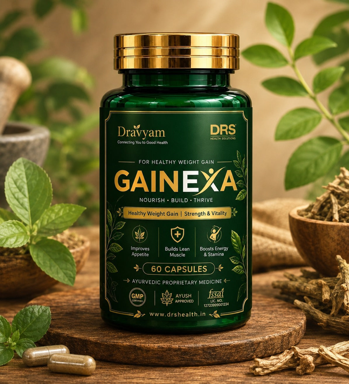 Gainexa Ayurvedic Capsules | Healthy Weight Gain, Strength & Vitality Support